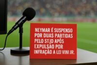 Neymar é suspenso por duas partidas pelo STJD após expulsão por infração à Lei Vini Jr. - O GLOBO