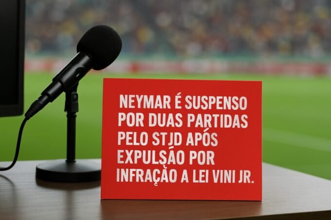 Neymar é suspenso por duas partidas pelo STJD após expulsão por infração à Lei Vini Jr. - O GLOBO