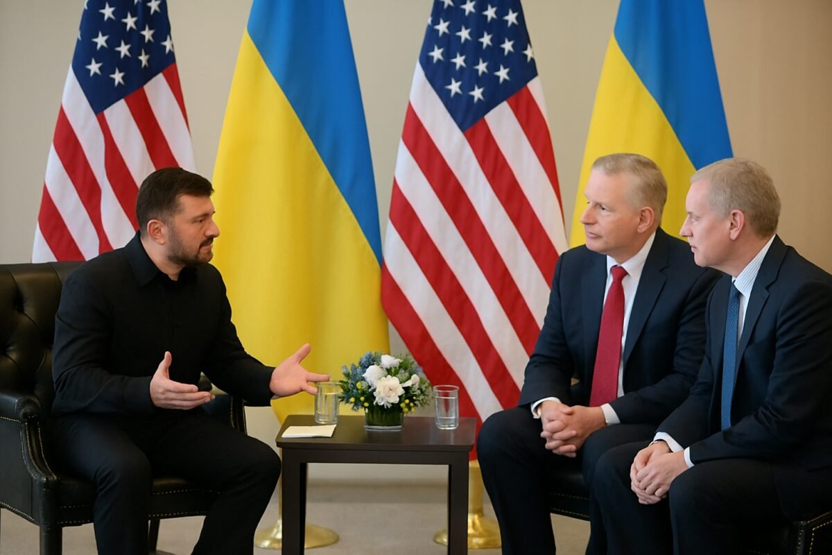 Zelensky conversa com enviados dos EUA para tentar aliviar tensão entre países